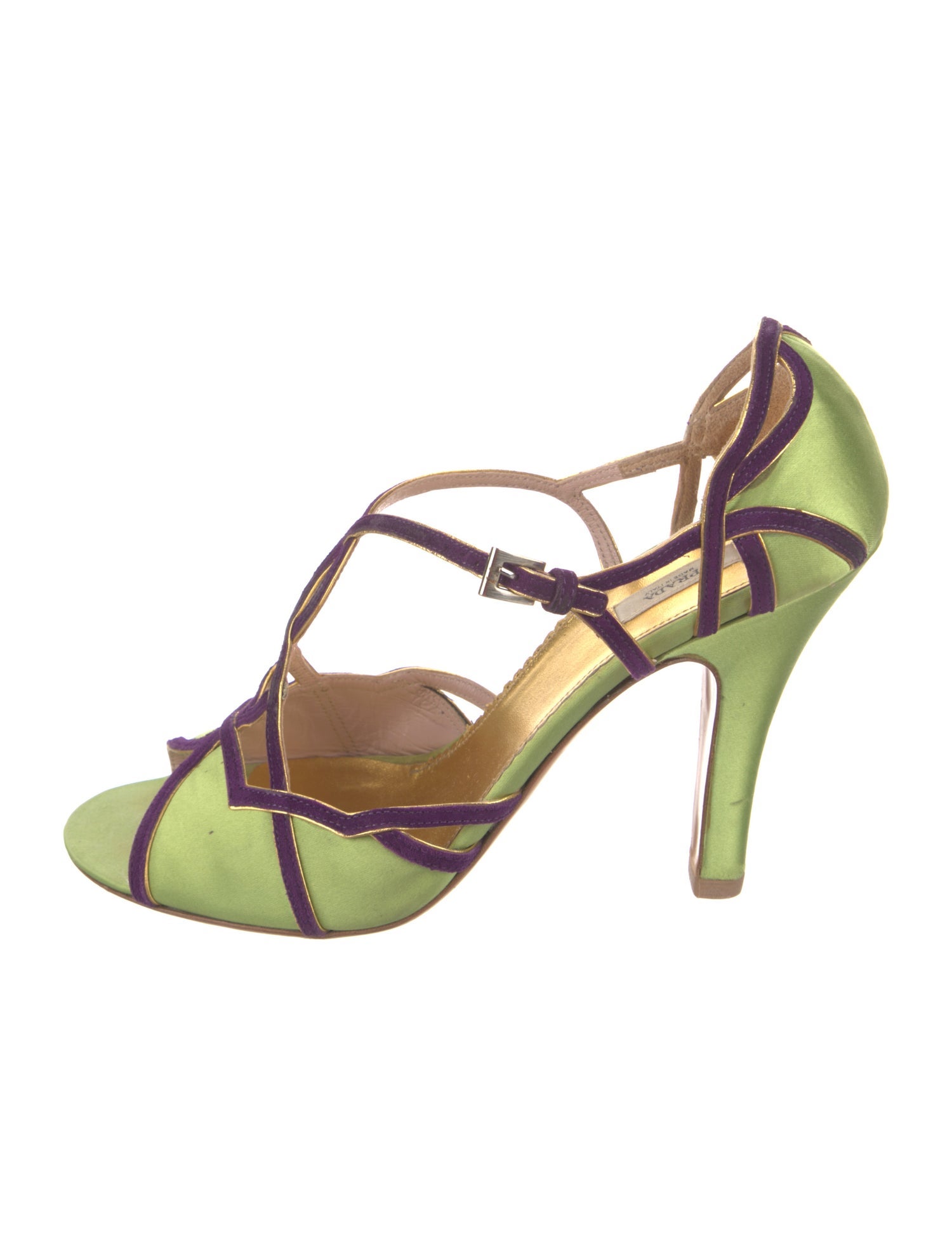 Prada Satin Leather Trim Embellishment Pumps