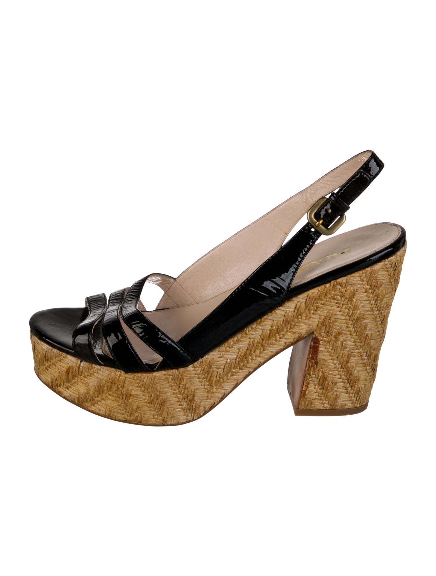 Prada Patent Leather Slingback Sandals