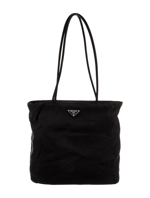 Prada Enameled Metal Triangle Tessuto City Vintage