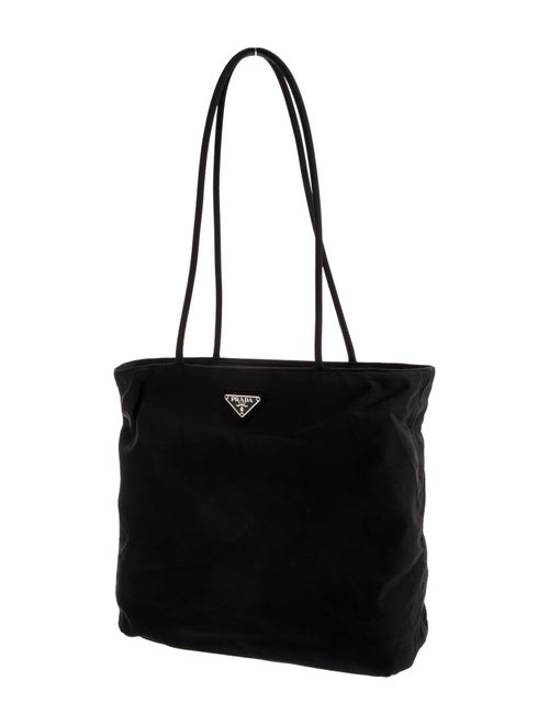 Prada Enameled Metal Triangle Tessuto City Vintage