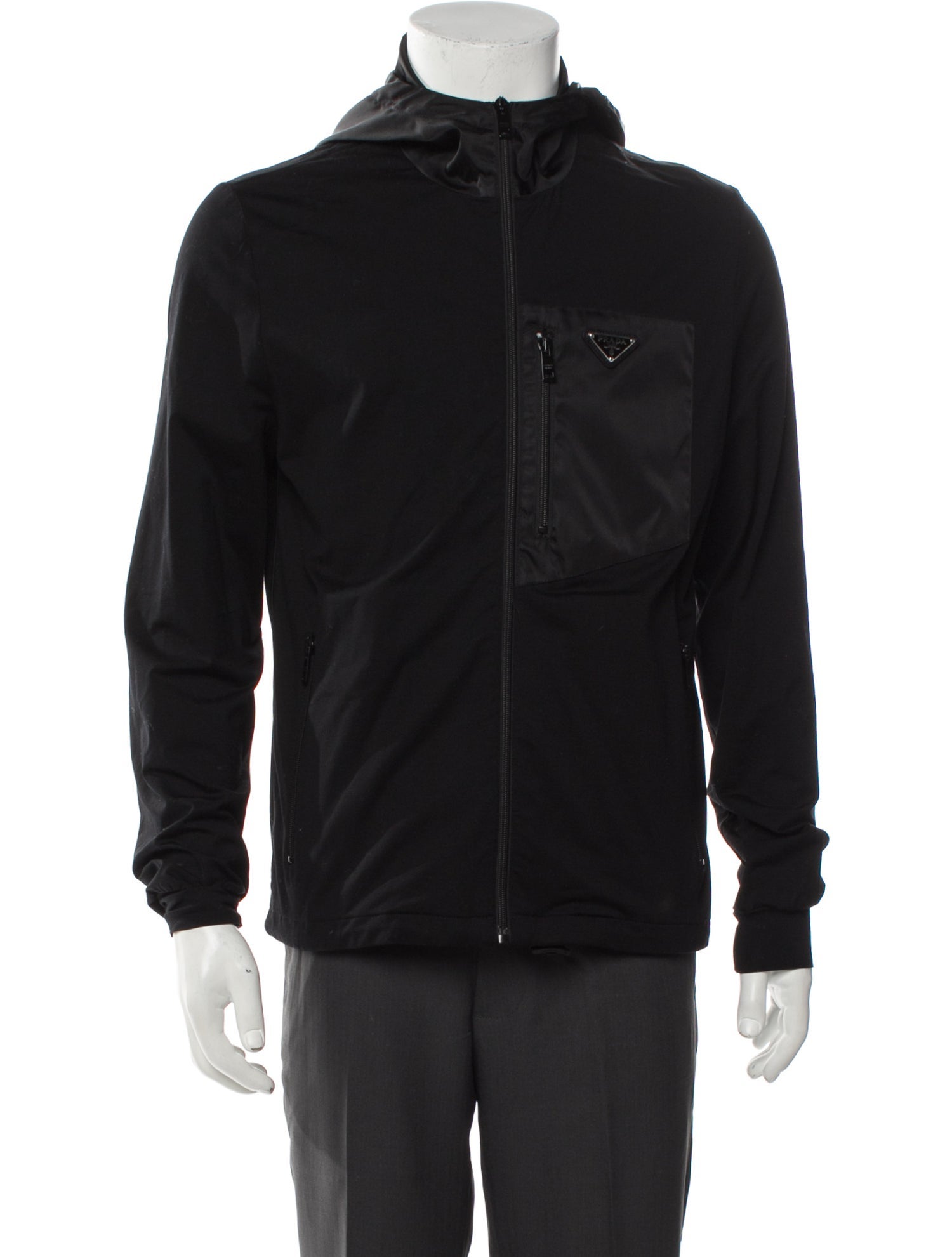 Prada 2024 Enameled Metal Triangle Windbreaker