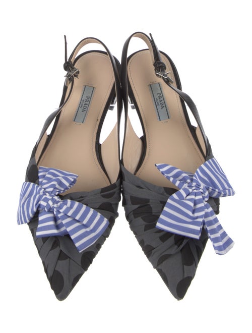 Prada Leather Printed Slingback Flats