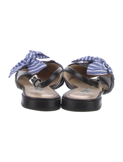 Prada Leather Printed Slingback Flats