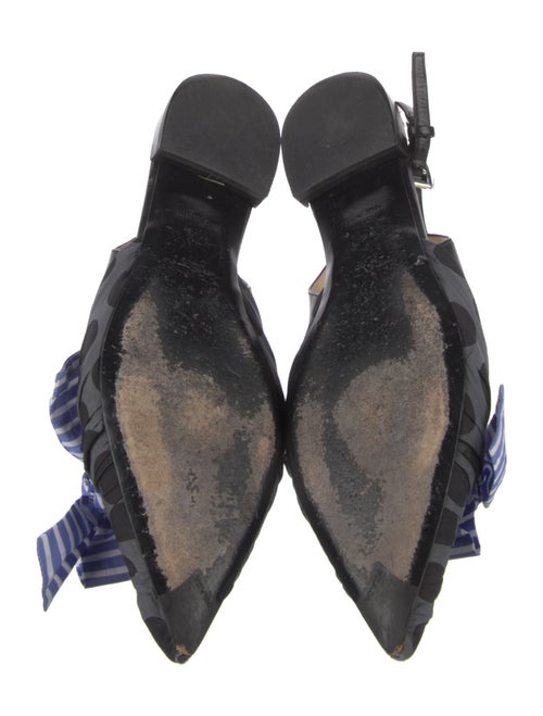 Prada Leather Printed Slingback Flats