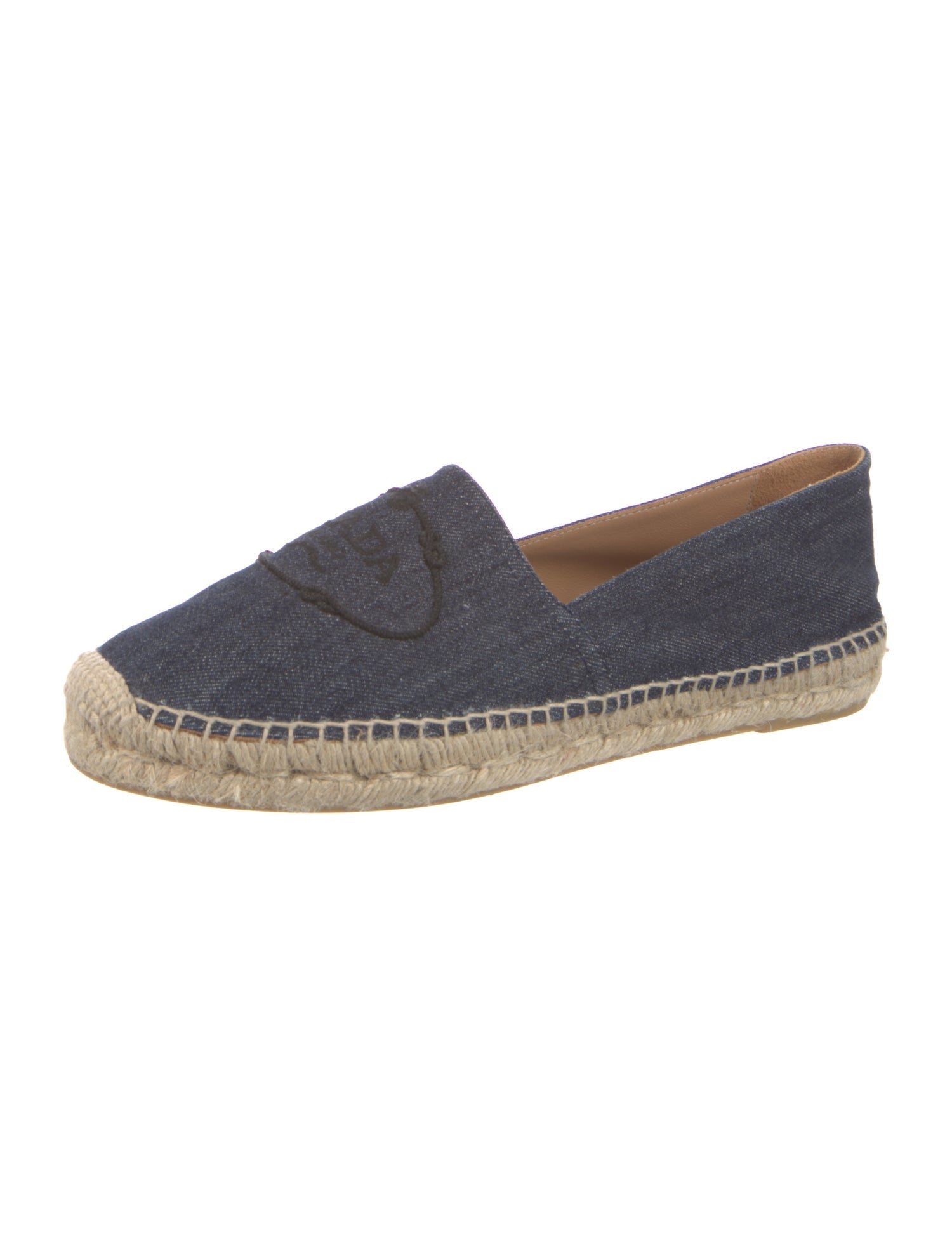 Prada Denim Whipstitch Trim Espadrilles