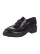 Prada Enameled Metal Triangle Leather Oxfords
