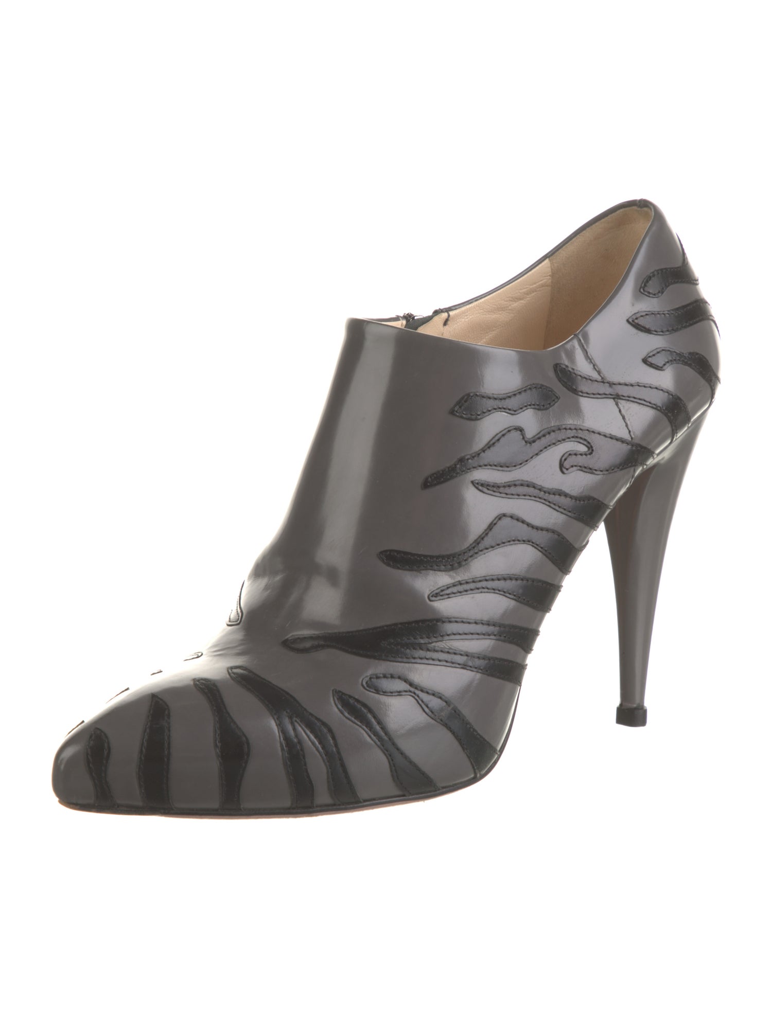 Prada Patent Leather Animal Print Boots