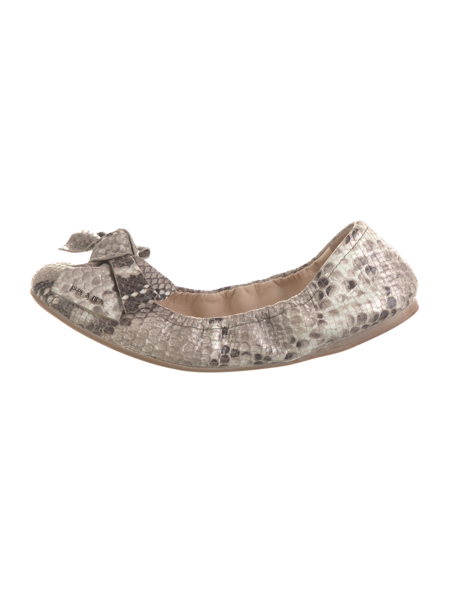 Prada Sport Signature Logo Python Ballet Flats