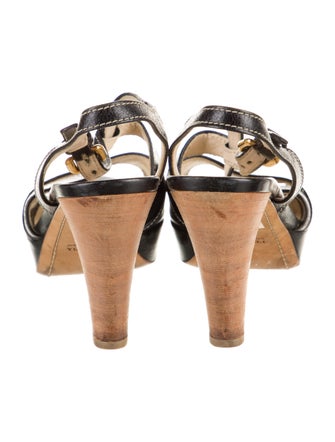 Prada Leather Slingback Sandals