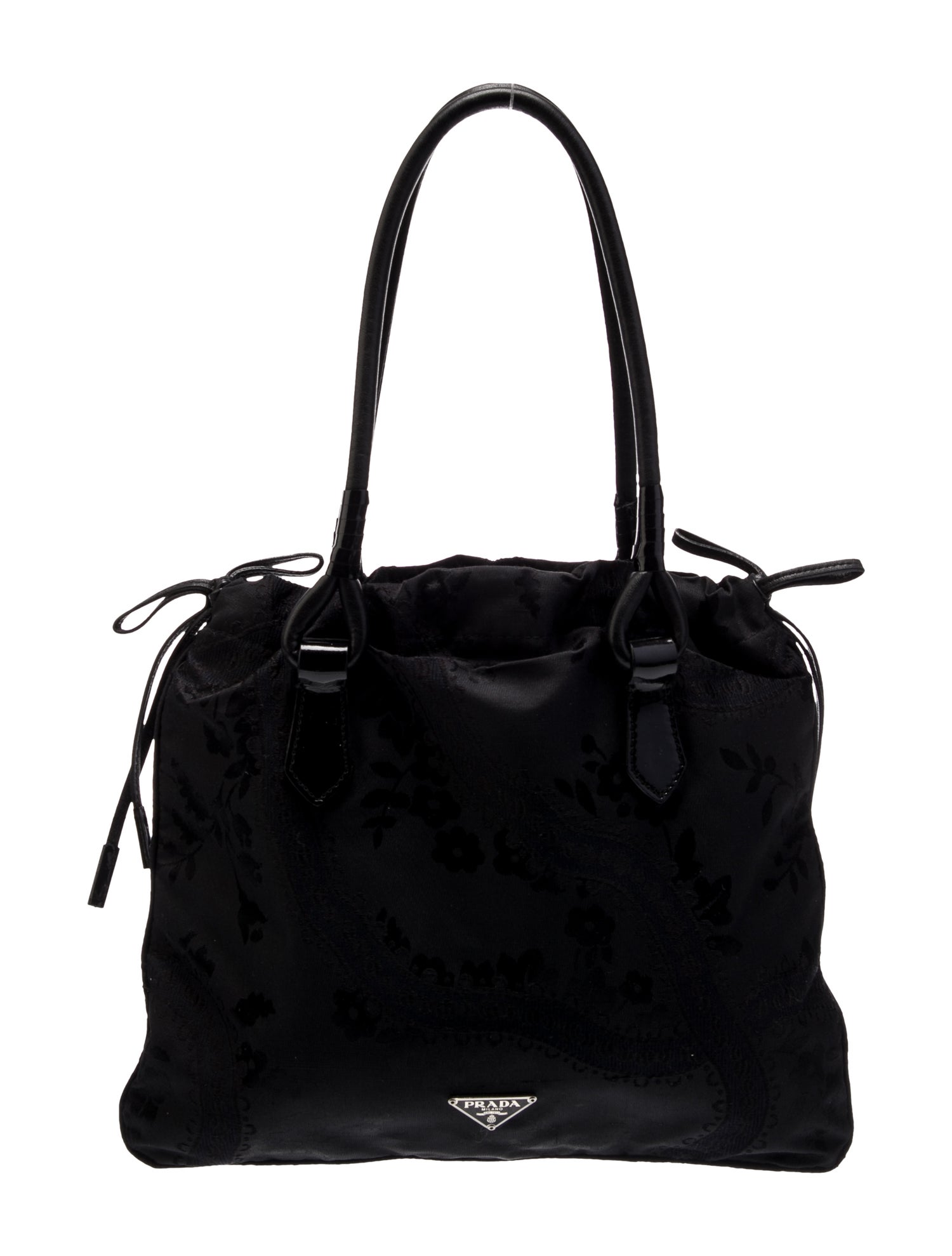 Prada Enameled Metal Triangle Shoulder Bag Vintage