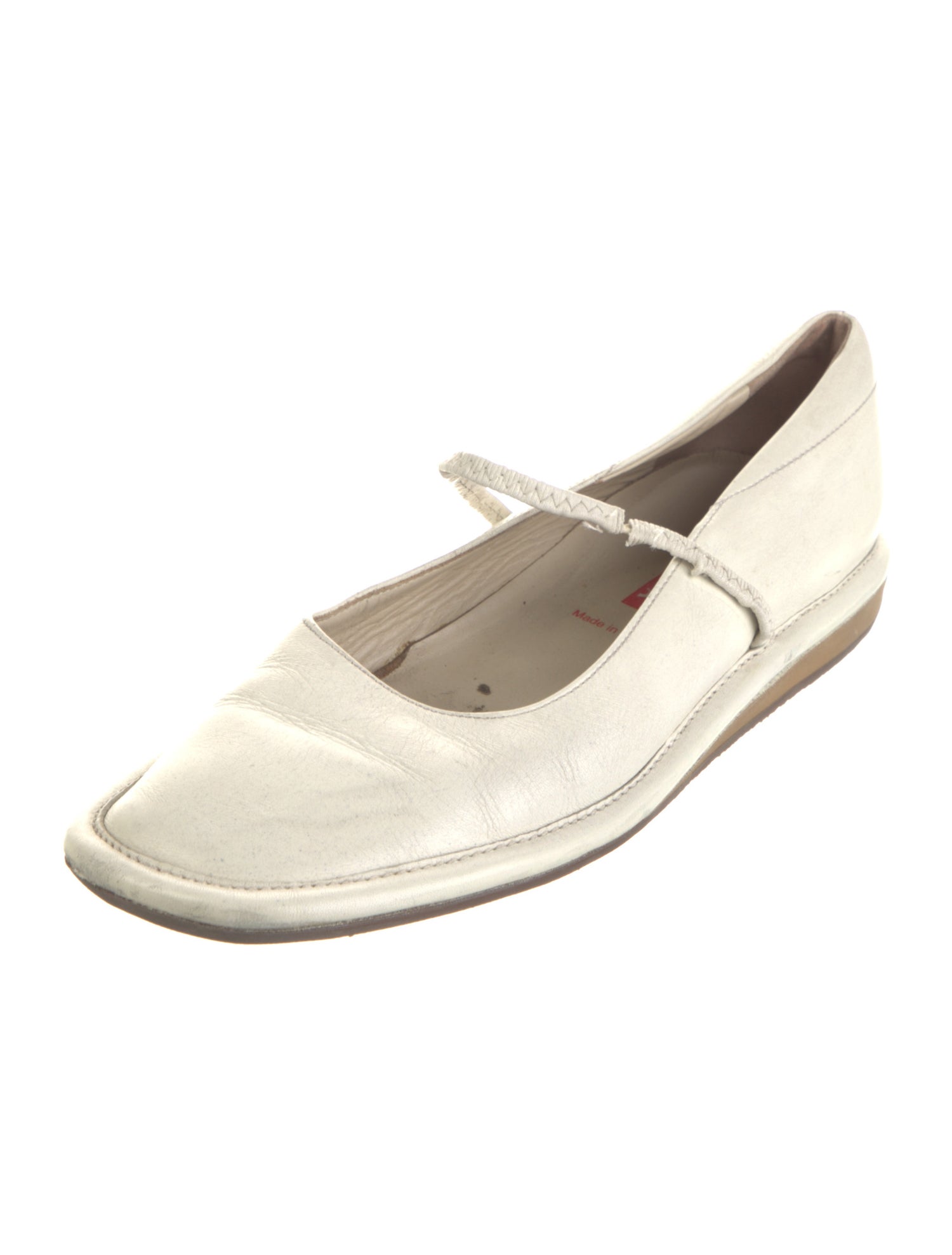 Prada Sport Leather Mary Jane Flats