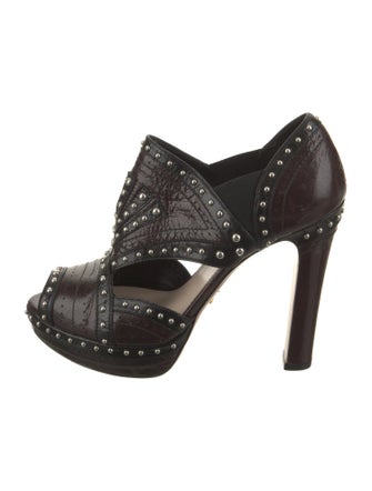 Prada Leather Studded Accents Pumps