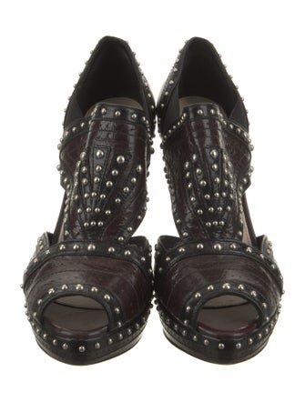 Prada Leather Studded Accents Pumps