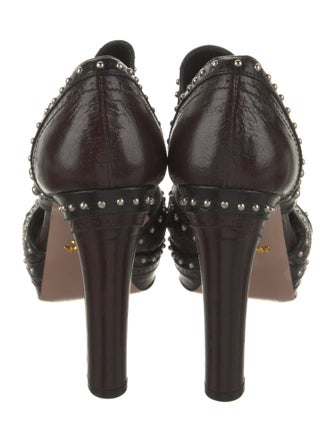 Prada Leather Studded Accents Pumps