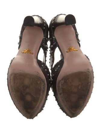 Prada Leather Studded Accents Pumps