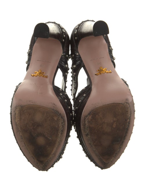 Prada Leather Studded Accents Pumps