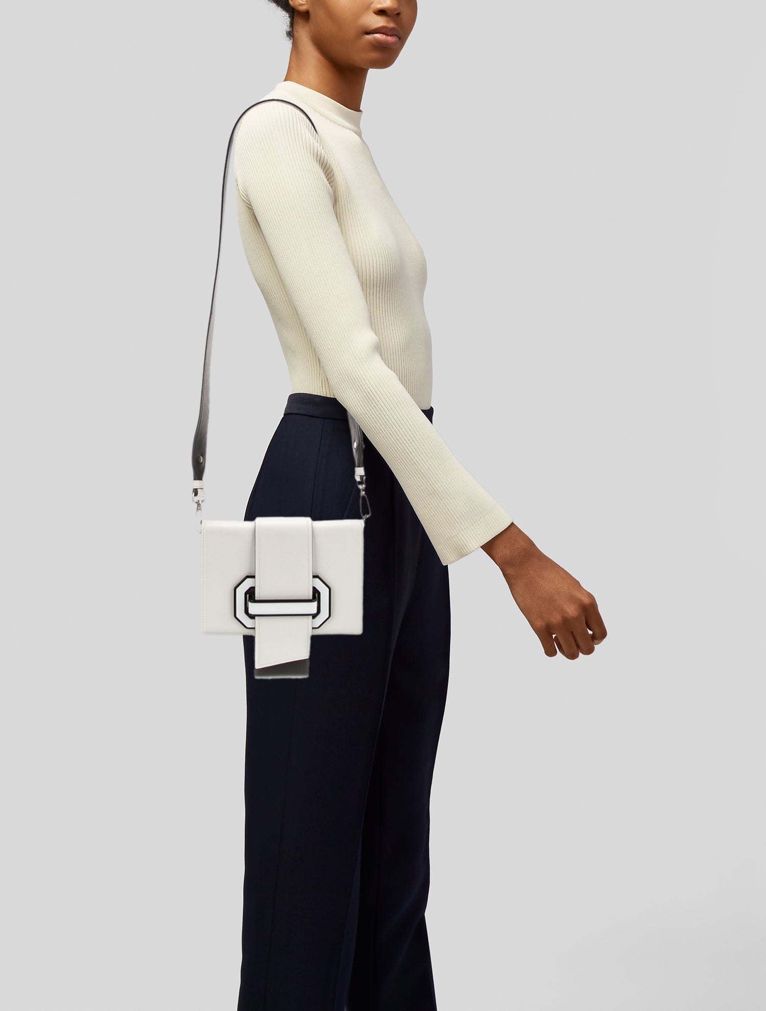 Prada City Calf Leather Plex Ribbon