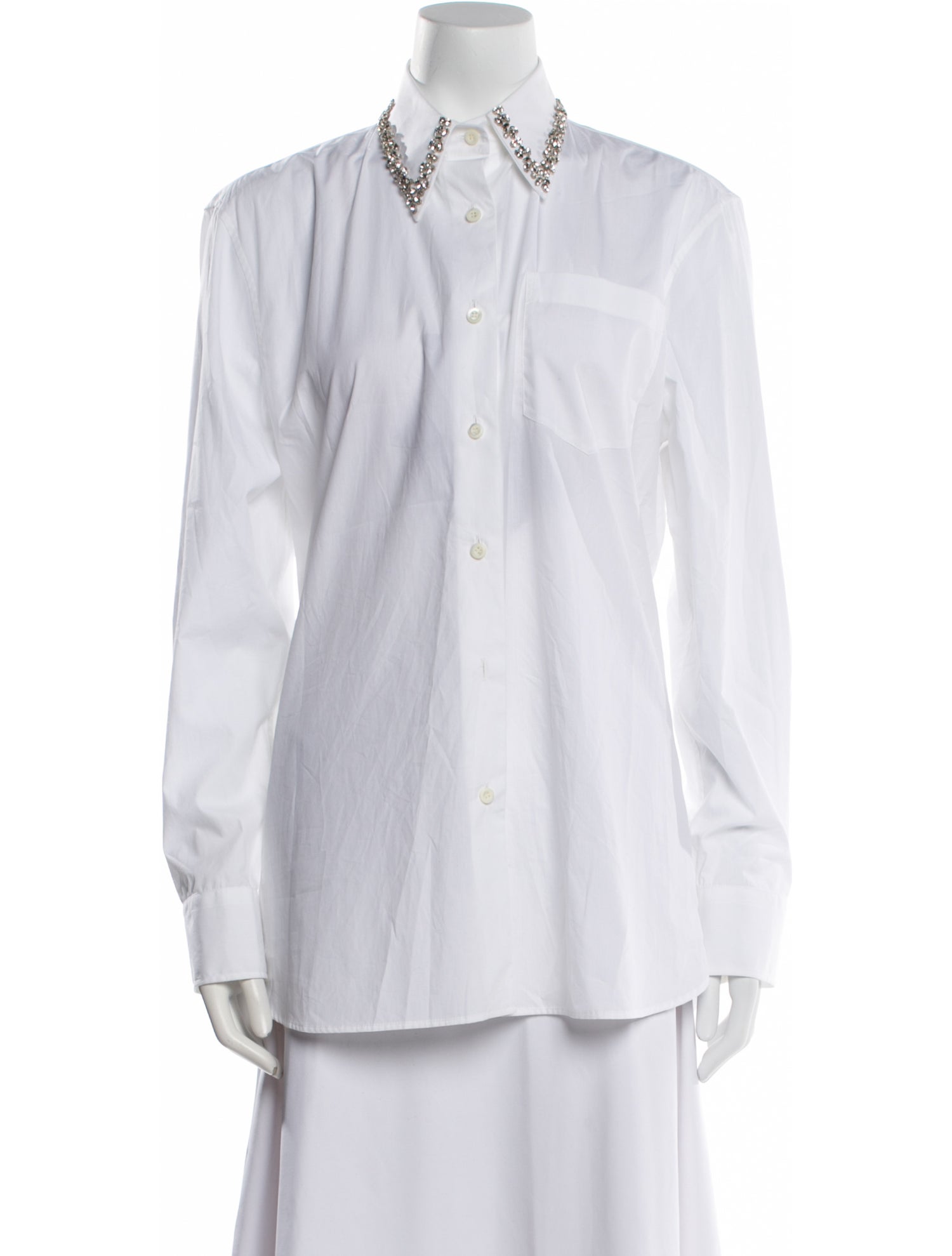 Prada 2018 Long Sleeve Button-Up Top