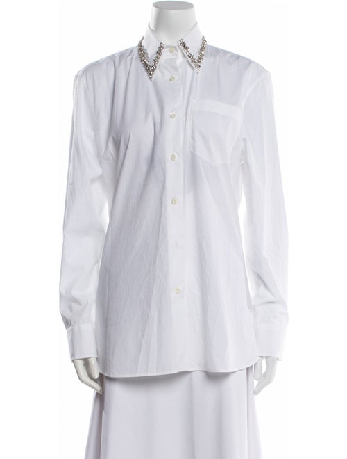 Prada 2018 Long Sleeve Button-Up Top