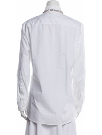 Prada 2018 Long Sleeve Button-Up Top