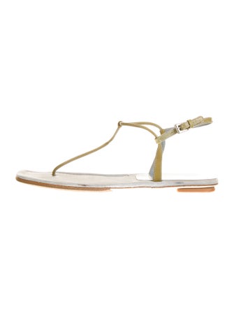 Prada Leather T-Strap Sandals