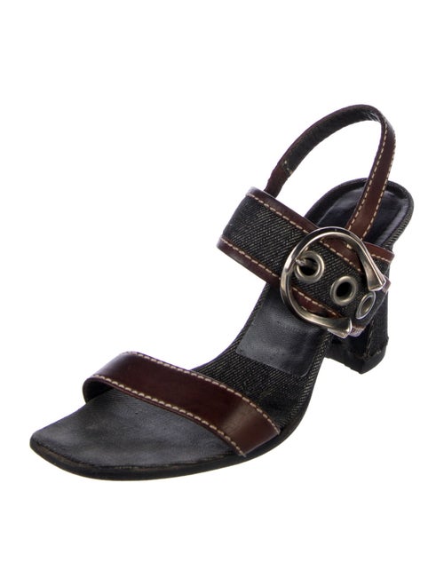 Prada Denim Slingback Sandals