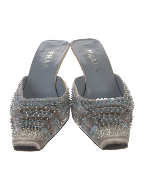 Prada Satin Sequin Embellishments Mules