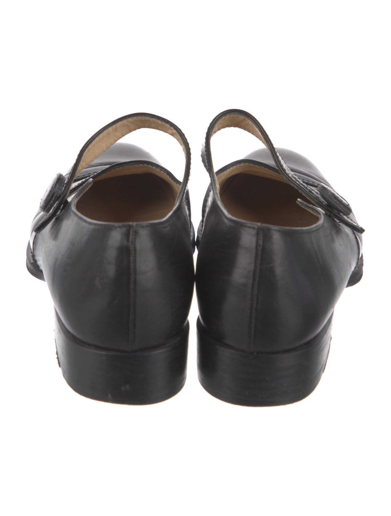 Prada Enameled Metal Triangle Patent Leather Pumps