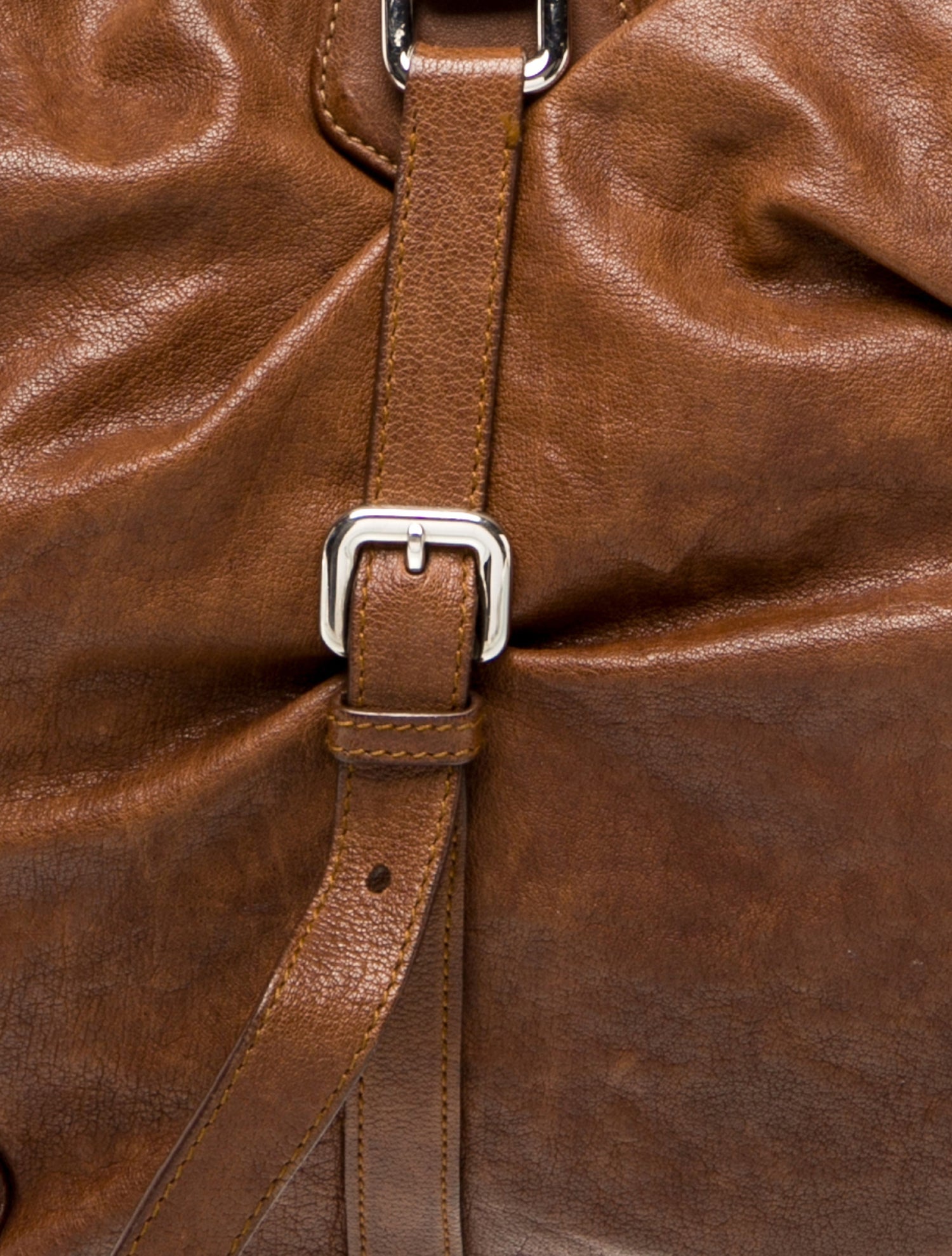 Prada Enameled Metal Triangle Shoulder Bag