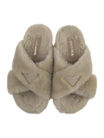 Prada Shearling Slides