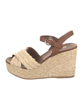 Prada Leather Colorblock Pattern Espadrilles