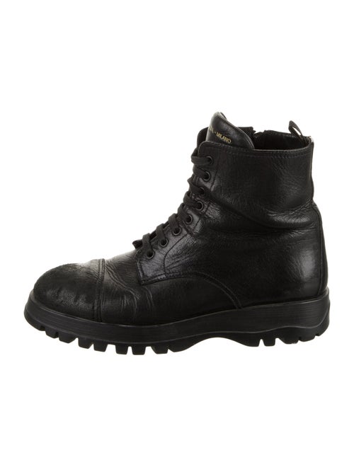 Prada Leather Combat Boots