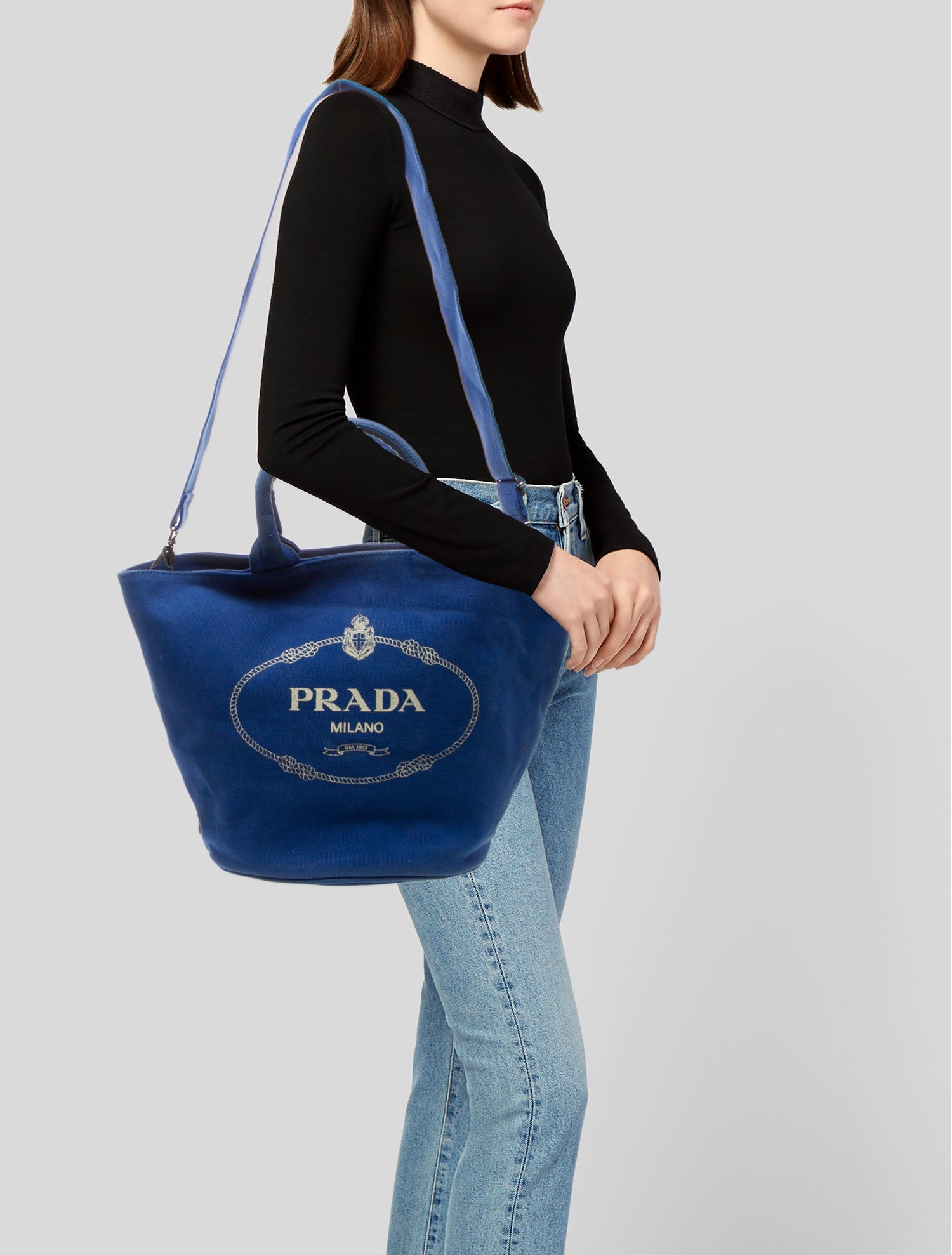 Prada Enameled Metal Triangle Top Handle Bag