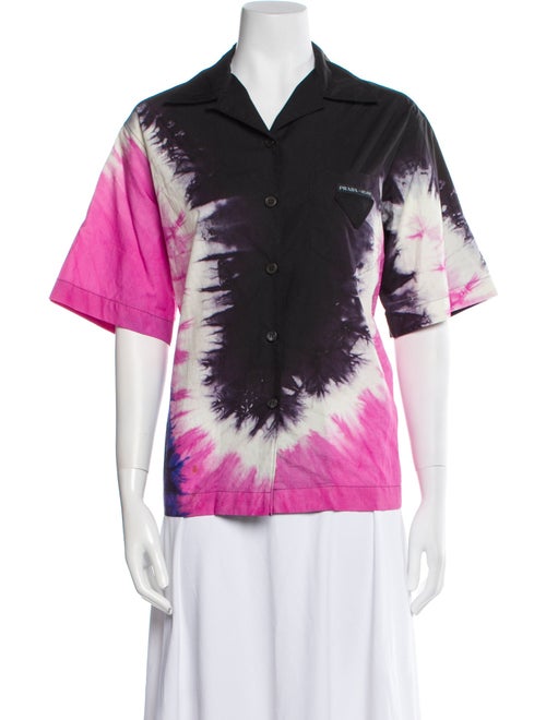 Prada 2019 Tie-Dye Button-Up Top