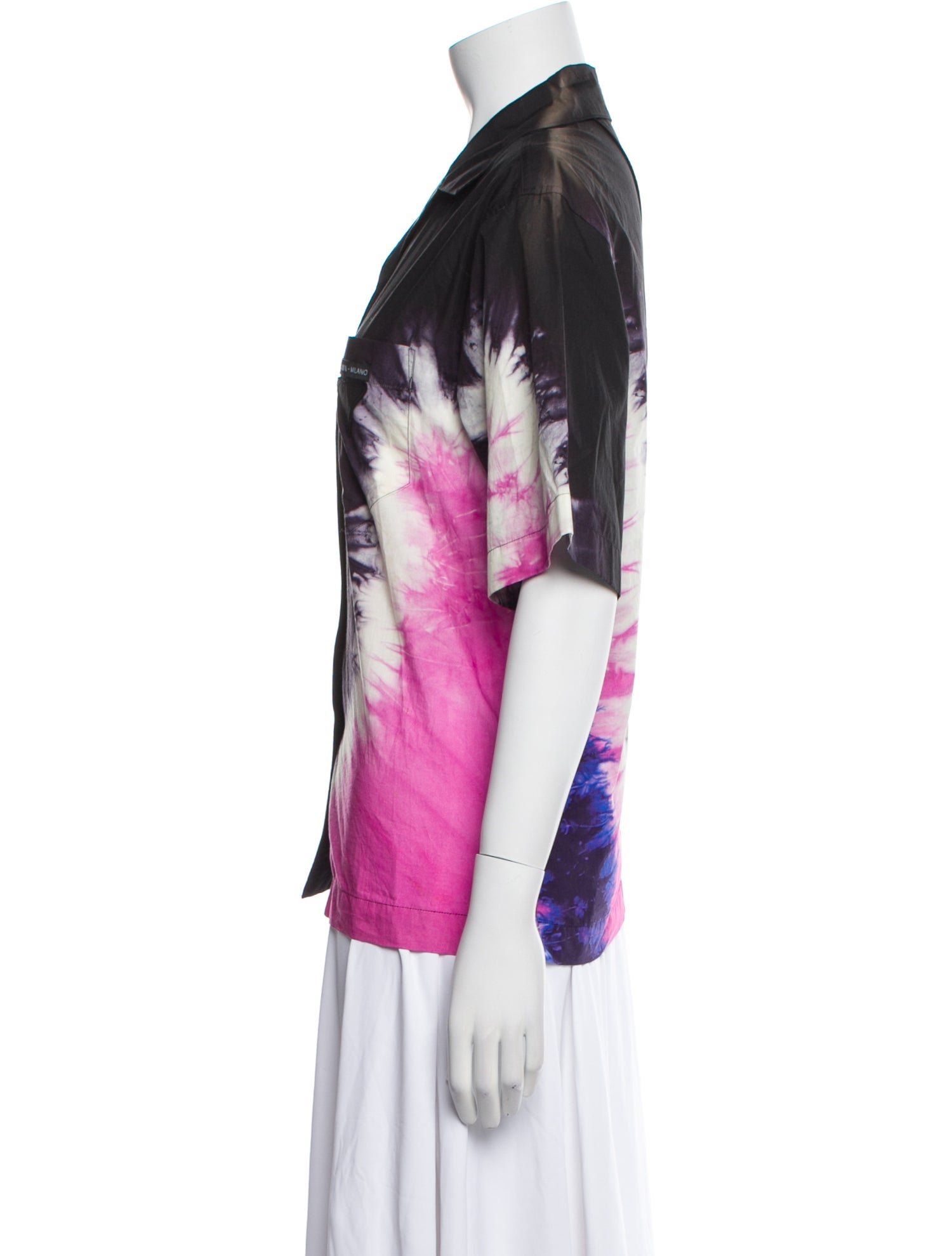 Prada 2019 Tie-Dye Button-Up Top