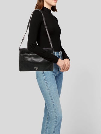 Prada Soft Calf Leather Messenger Bag