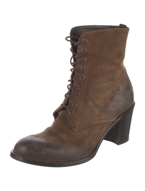 Prada Suede Lace-Up Boots