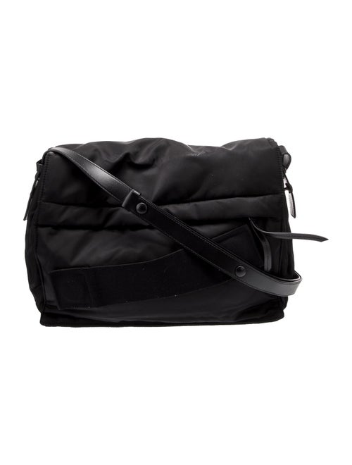 Prada Enameled Metal Triangle Padded Traveller Medium