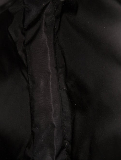 Prada Enameled Metal Triangle Padded Traveller Medium