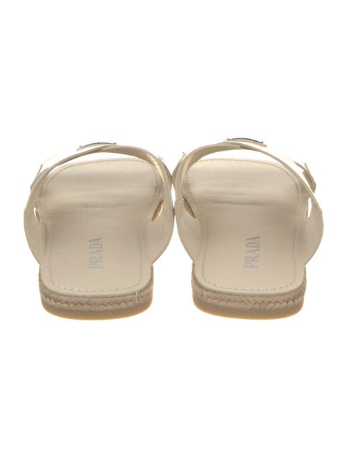 Prada Leather Braided Accents Slides