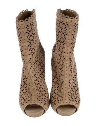 Prada Suede Lasercut Accents Boots