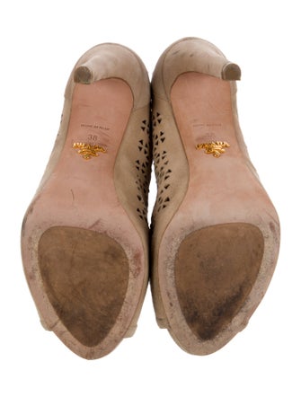 Prada Suede Lasercut Accents Boots