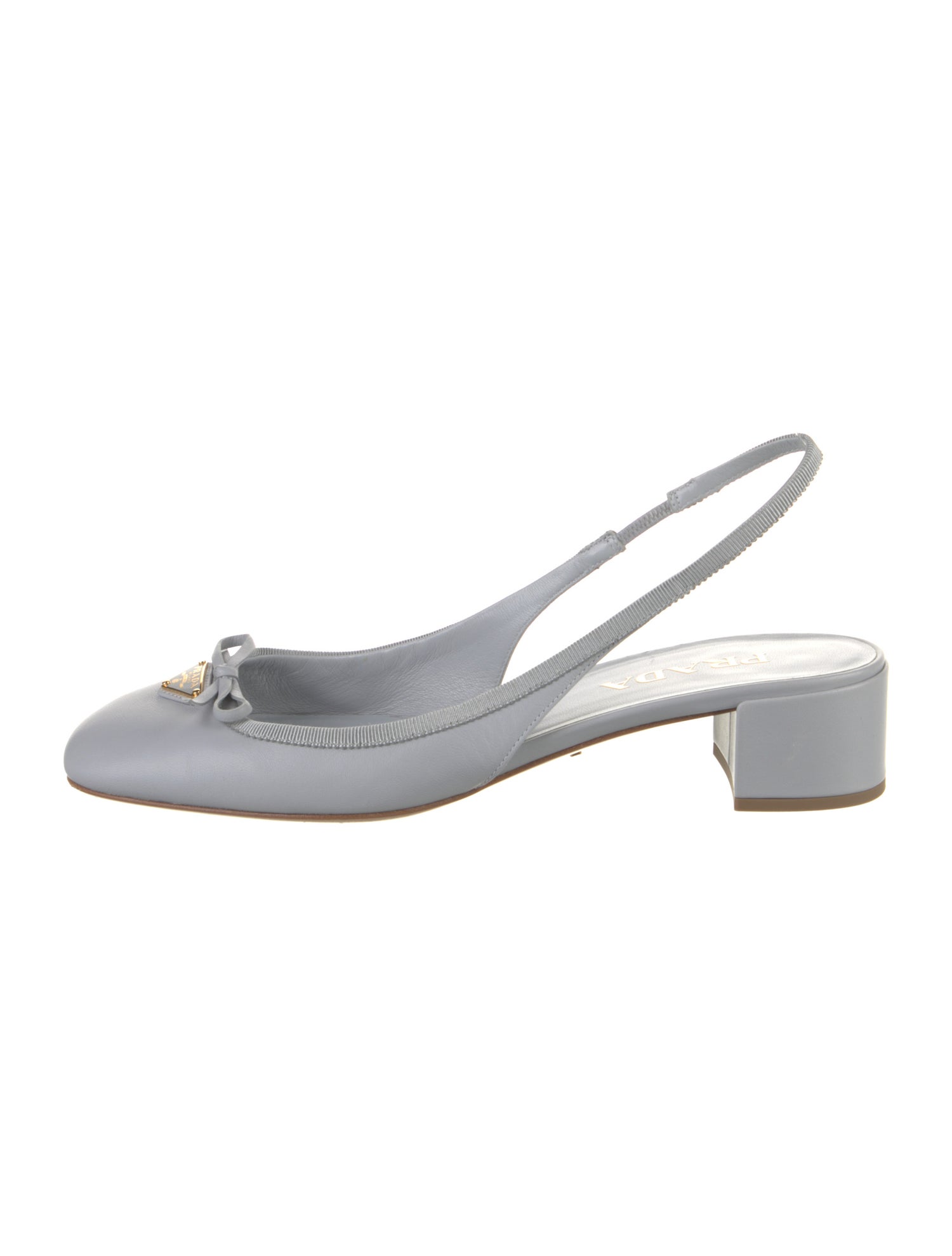 Prada Leather Bow Accents Slingback Pumps