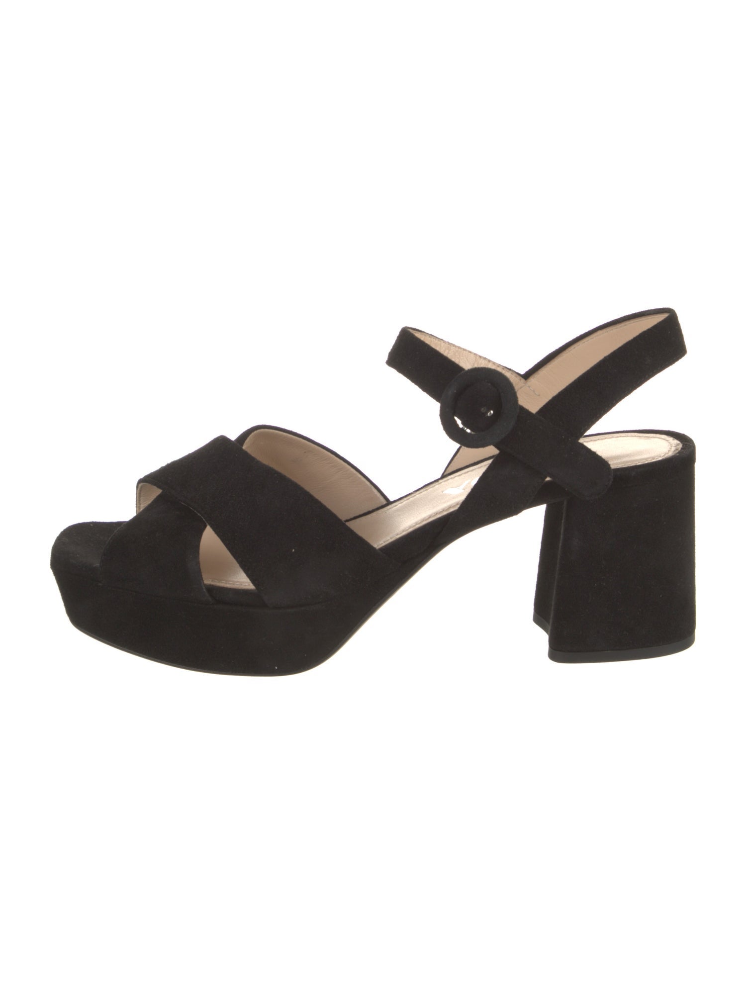 Prada Suede Cutout Accent Slingback Sandals