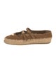 Prada Enameled Metal Triangle Suede Espadrilles