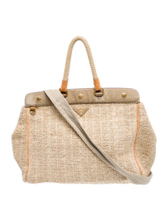 Prada Straw Top Handle Bag
