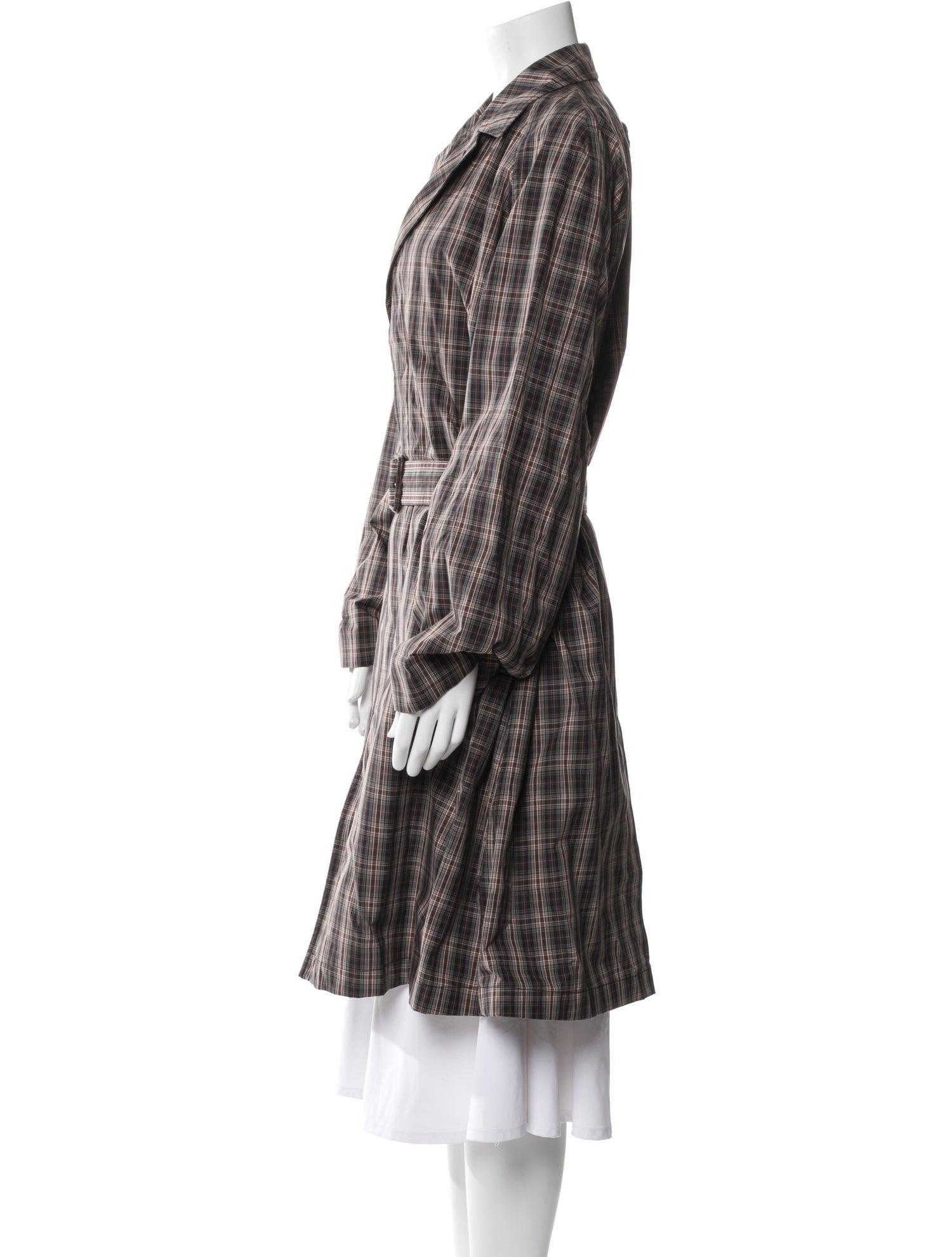Prada 2023 Plaid Print Coat w/ Tags