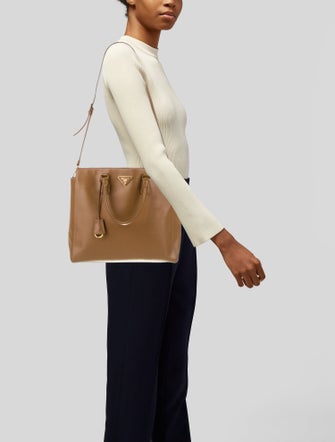 Prada Saffiano Leather Top Handle Bag Large
