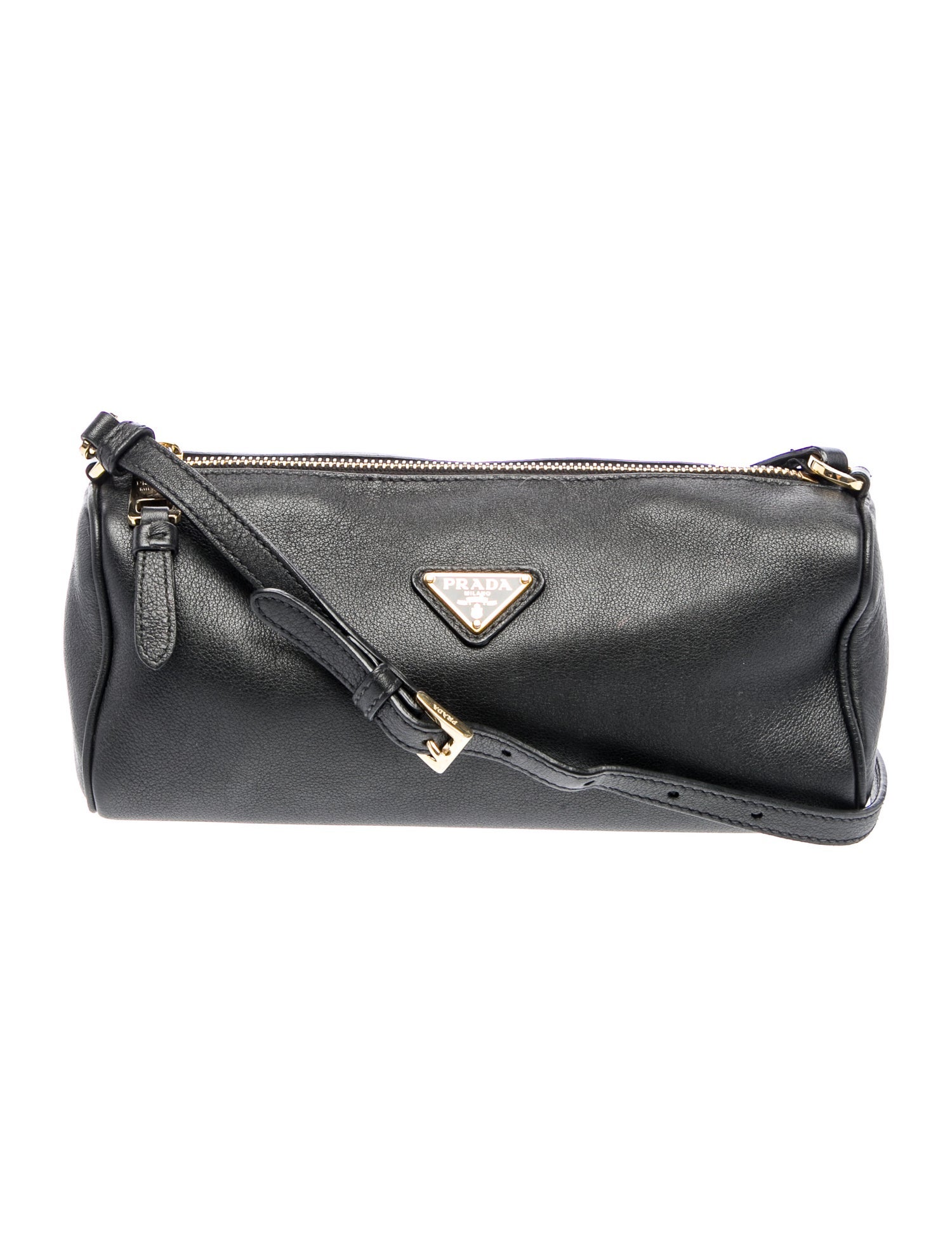 Prada Enameled Metal Triangle Shoulder Bag