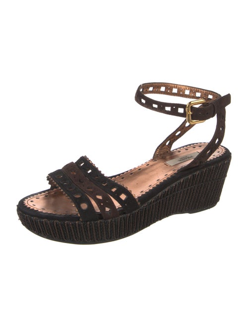 Prada Suede Lasercut Accents Espadrilles